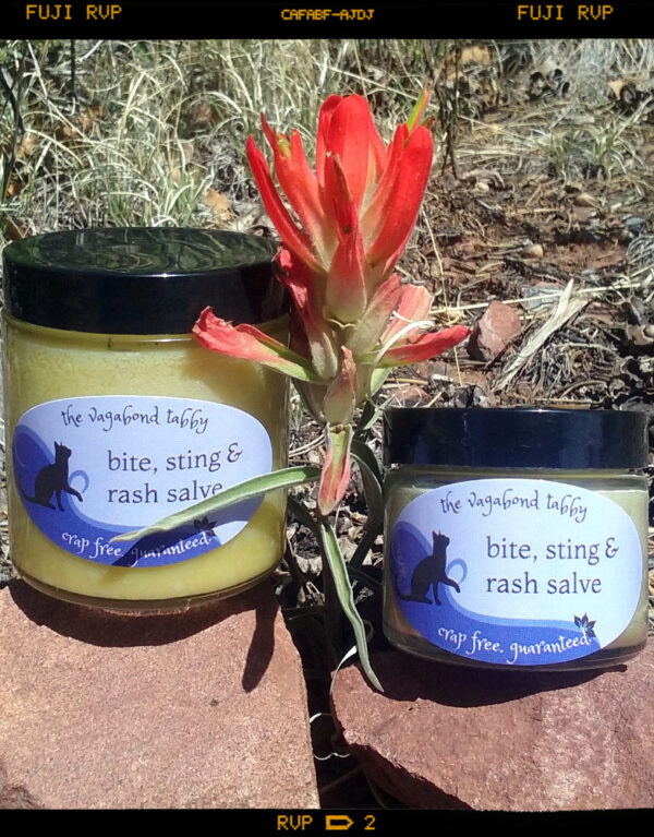 Two clear glass jars of pale yellow salve, one bigger than the other.